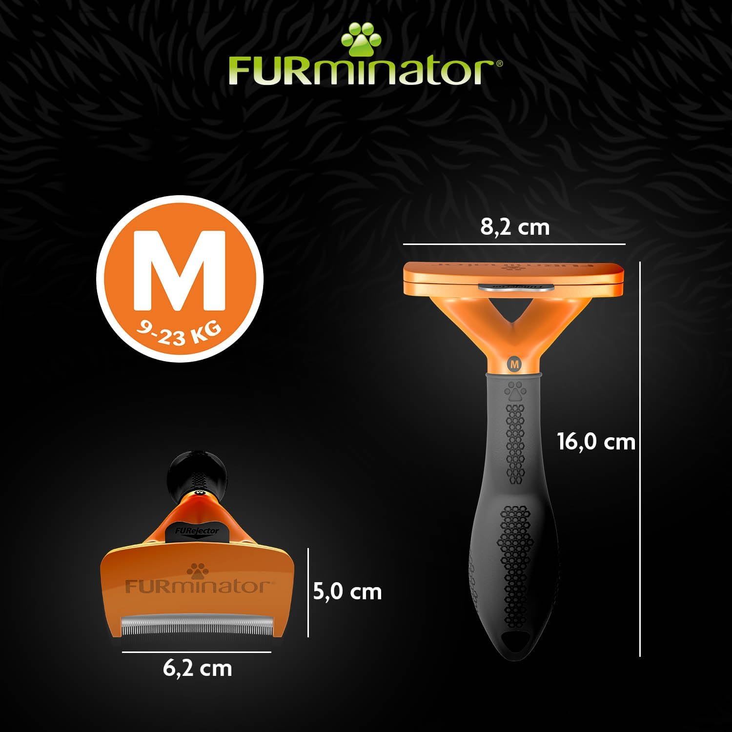 FURminator Hund – Unterfellbürste für mittelgroße Hunde mit langem Fell